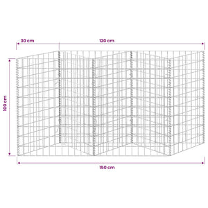 vidaXL Gabion Planter Raised Vegetable Garden Steel 120×30×100 cm