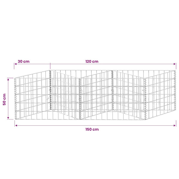 vidaXL Gabion Planter Raised Garden Bed Steel 120×30×50 cm