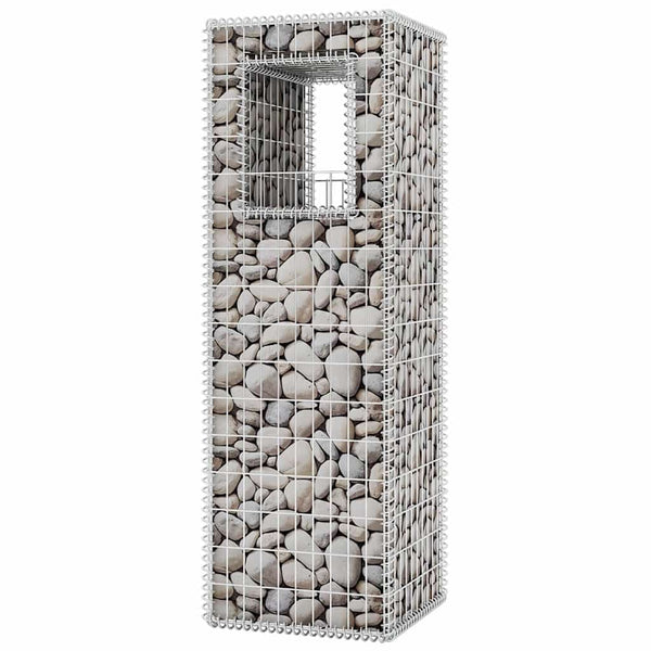 vidaXL Gabion Basket Post/Planter 2 pcs. Steel 50x50x160 cm