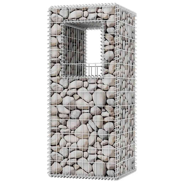 vidaXL Gabion Basket Post/Planter 2 pcs. Steel 50x50x120 cm