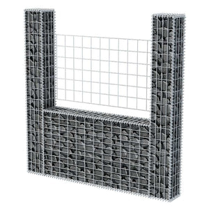vidaXL Gabion Basket U-Shape Steel 160x20x150 cm