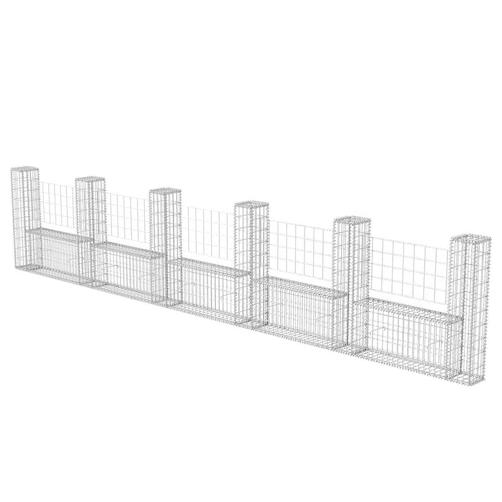 vidaXL U-shaped Gabion Basket Steel 570×20×100 cm