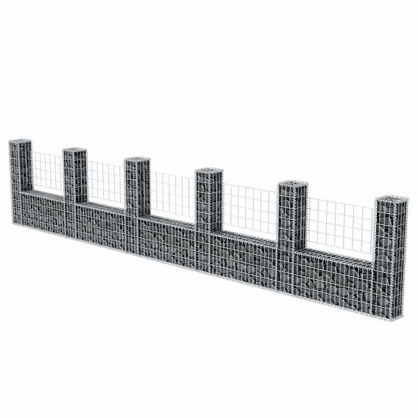 vidaXL U-shaped Gabion Basket Steel 570×20×100 cm