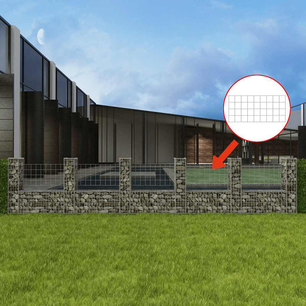 vidaXL U-shaped Gabion Basket Steel 570×20×100 cm