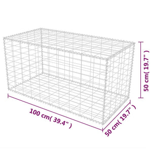 vidaXL Gabion Basket Steel 100×50×50 cm