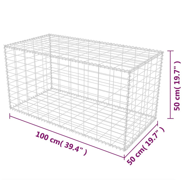 vidaXL Gabion Basket Steel 100×50×50 cm