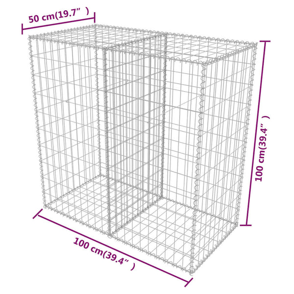 vidaXL Gabion Basket Steel 100x50x100 cm