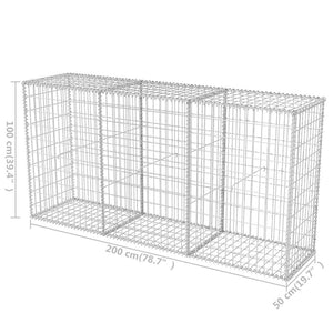 vidaXL Gabion Basket Steel 200×50×100 cm