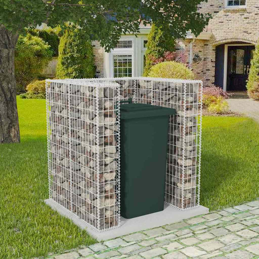 vidaXL Gabion Bin Enclosure for 1 Bin Steel 110x100x120cm