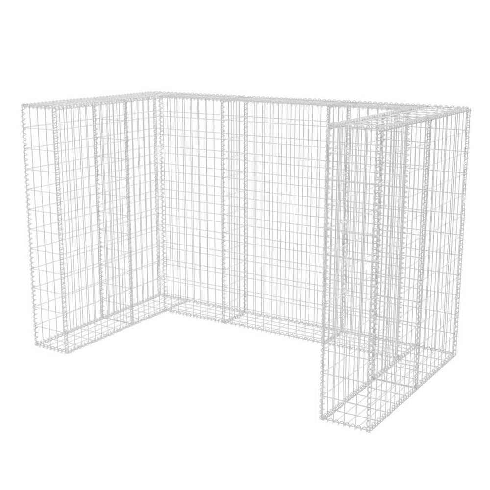 vidaXL Gabion Trash Can Enclosure for 2 Bins Steel 180x100x120cm