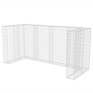 vidaXL Gabion Trash Can Enclosure for 3 Bins Steel 250x100x120cm