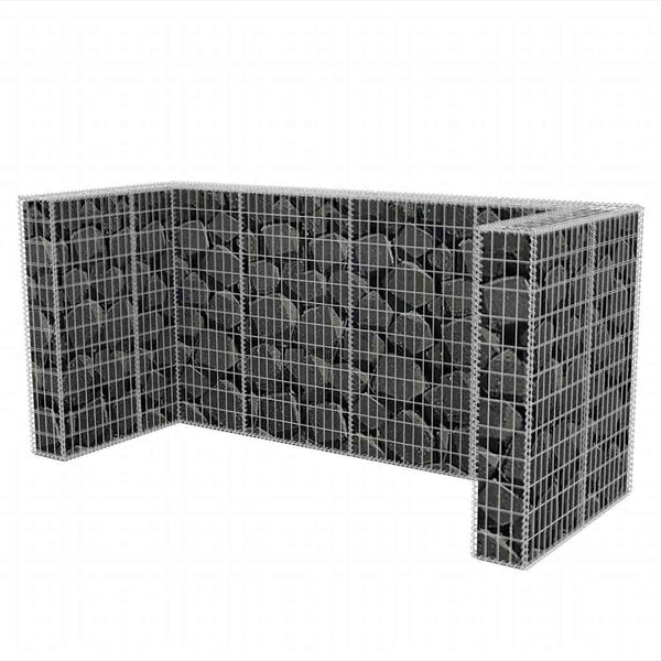 vidaXL Gabion Trash Can Enclosure for 3 Bins Steel 250x100x120cm