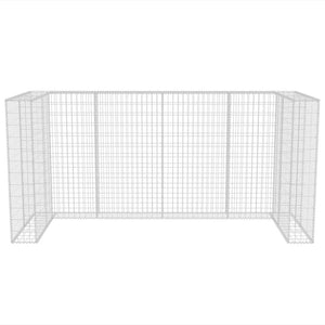 vidaXL Gabion Trash Can Enclosure for 3 Bins Steel 250x100x120cm