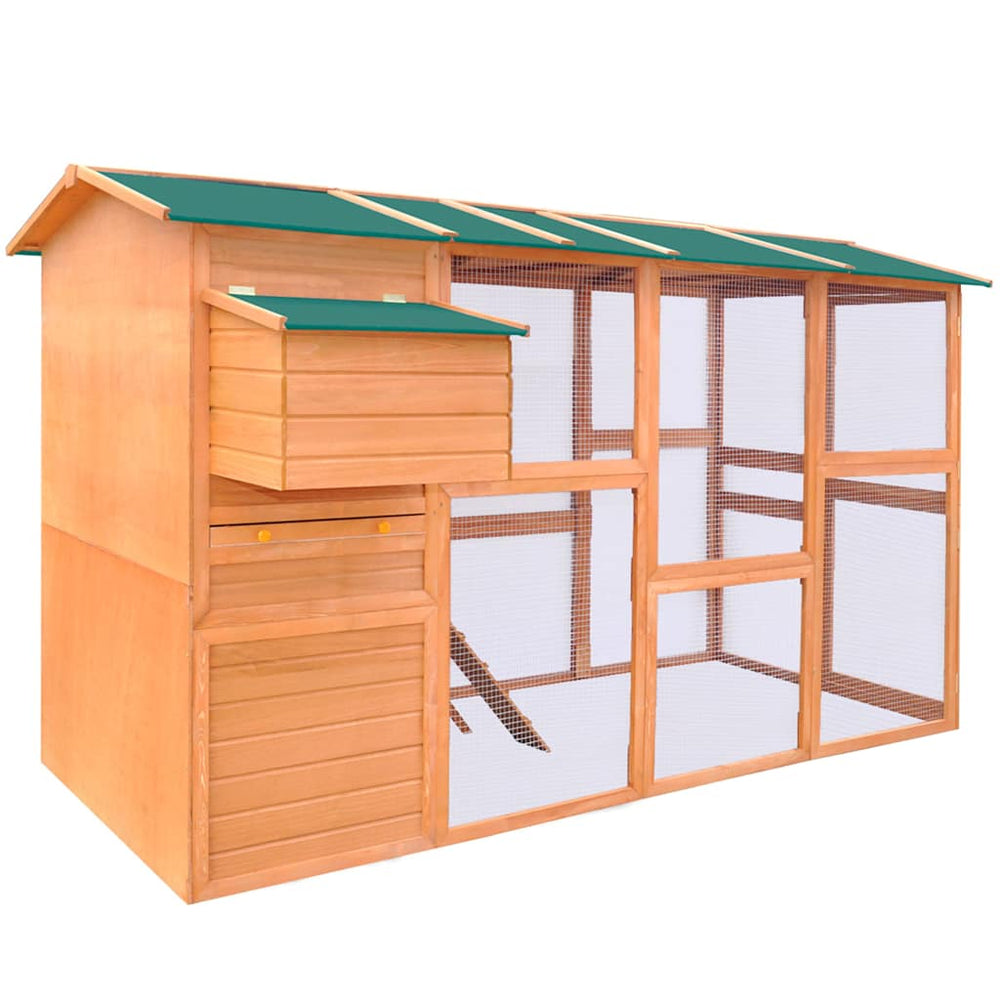 vidaXL Wooden Chicken Coop 295x163x170 cm