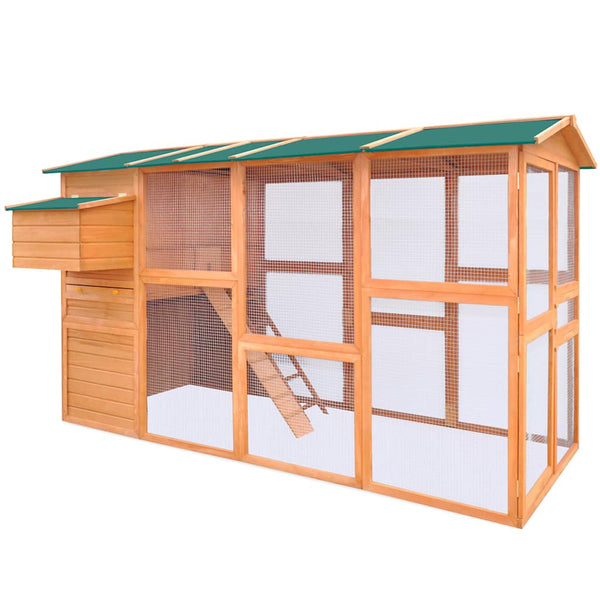 vidaXL Wooden Chicken Coop 295x163x170 cm