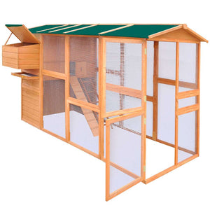 vidaXL Wooden Chicken Coop 295x163x170 cm