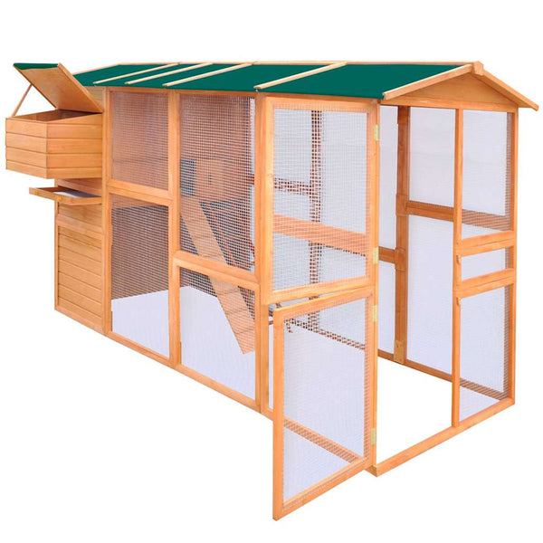 vidaXL Wooden Chicken Coop 295x163x170 cm