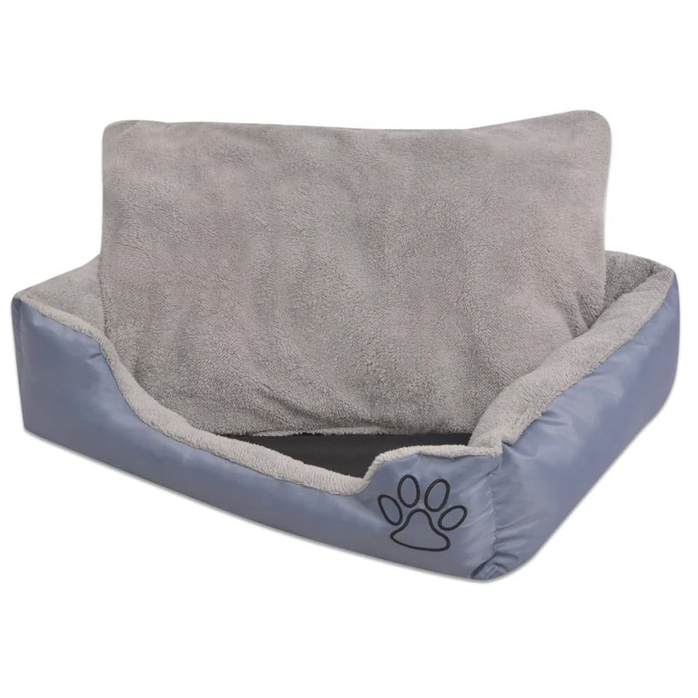 vidaXL Dog Bed with Padded Cushion Size S Grey