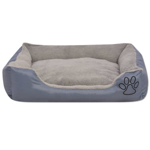 vidaXL Dog Bed with Padded Cushion Size L Grey