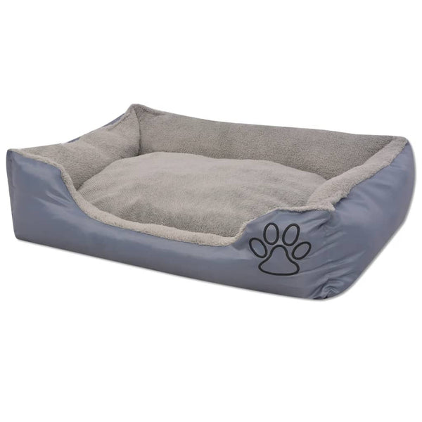 vidaXL Dog Bed with Padded Cushion Size XL Grey