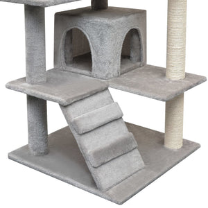 vidaXL Cat Scratching Post Sisal 125 cm Grey