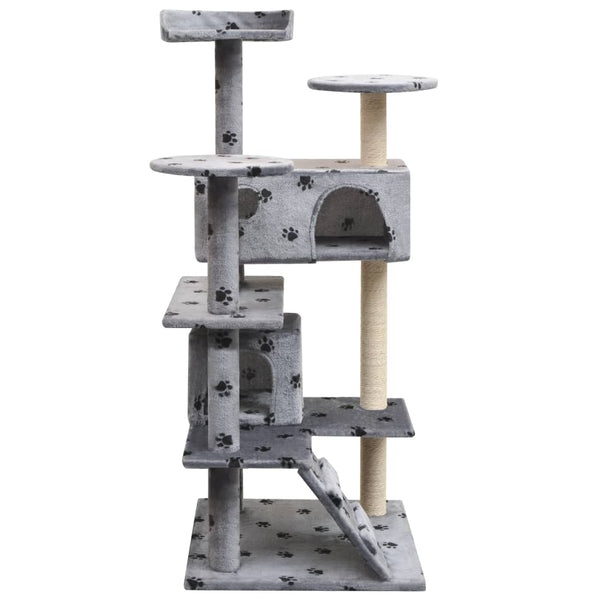 vidaXL Cat Scratching Tree 125 cm Paw Print Grey