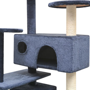 vidaXL Cat Tree Sisal 125 cm Dark Blue