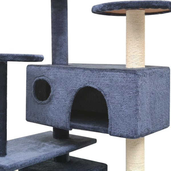 vidaXL Cat Tree Sisal 125 cm Dark Blue