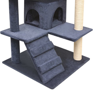 vidaXL Cat Tree Sisal 125 cm Dark Blue