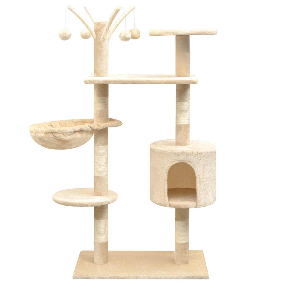 vidaXL Cat Scratching Tree 125 cm Beige
