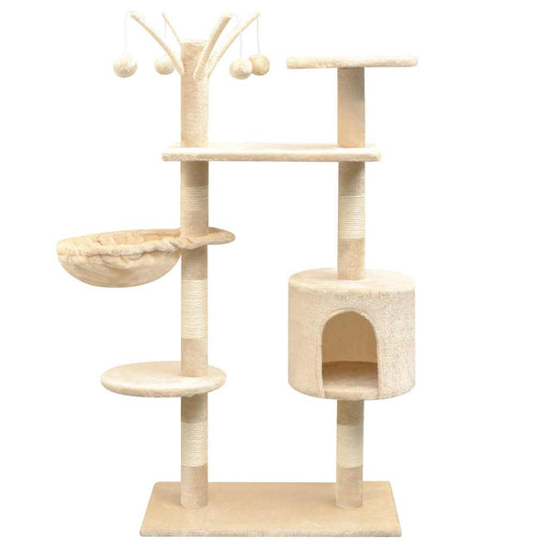 vidaXL Cat Scratching Tree 125 cm Beige