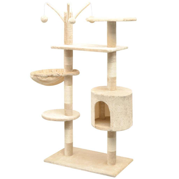 vidaXL Cat Scratching Tree 125 cm Beige