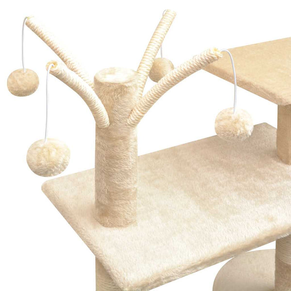 vidaXL Cat Scratching Tree 125 cm Beige