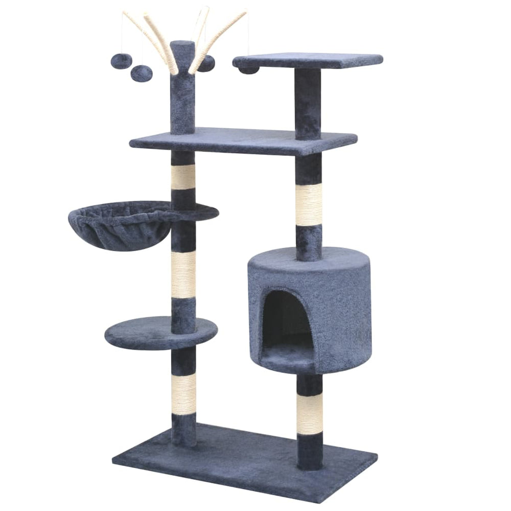 vidaXL Cat Scratching Tree 125 cm Dark Blue