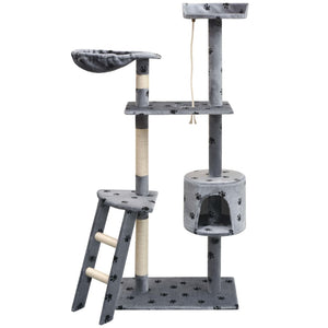 vidaXL Cat Scratching Post 150 cm Paw Print Grey