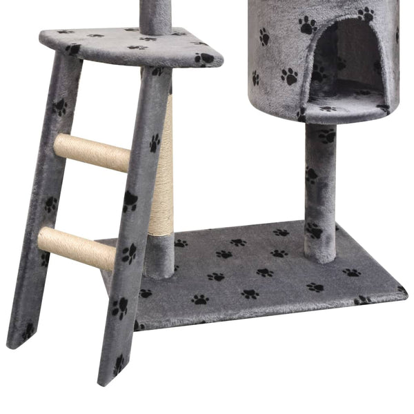 vidaXL Cat Scratching Post 150 cm Paw Print Grey