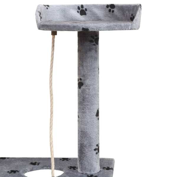 vidaXL Cat Scratching Post 150 cm Paw Print Grey