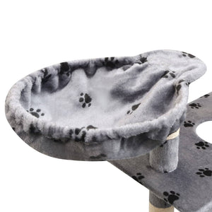 vidaXL Cat Scratching Post 150 cm Paw Print Grey