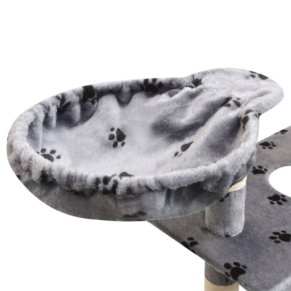 vidaXL Cat Scratching Post 150 cm Paw Print Grey