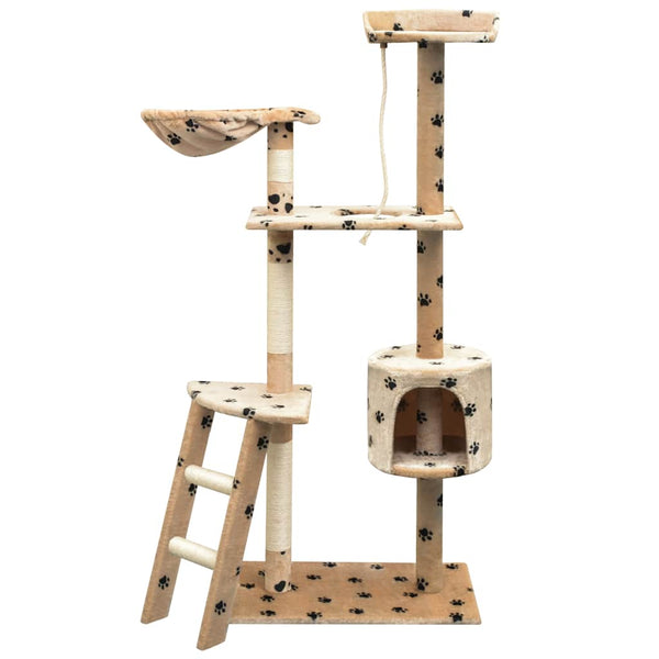 vidaXL Cat Scratching Post Sisal 150 cm Beige with Paw Print