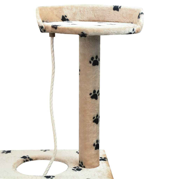 vidaXL Cat Scratching Post Sisal 150 cm Beige with Paw Print