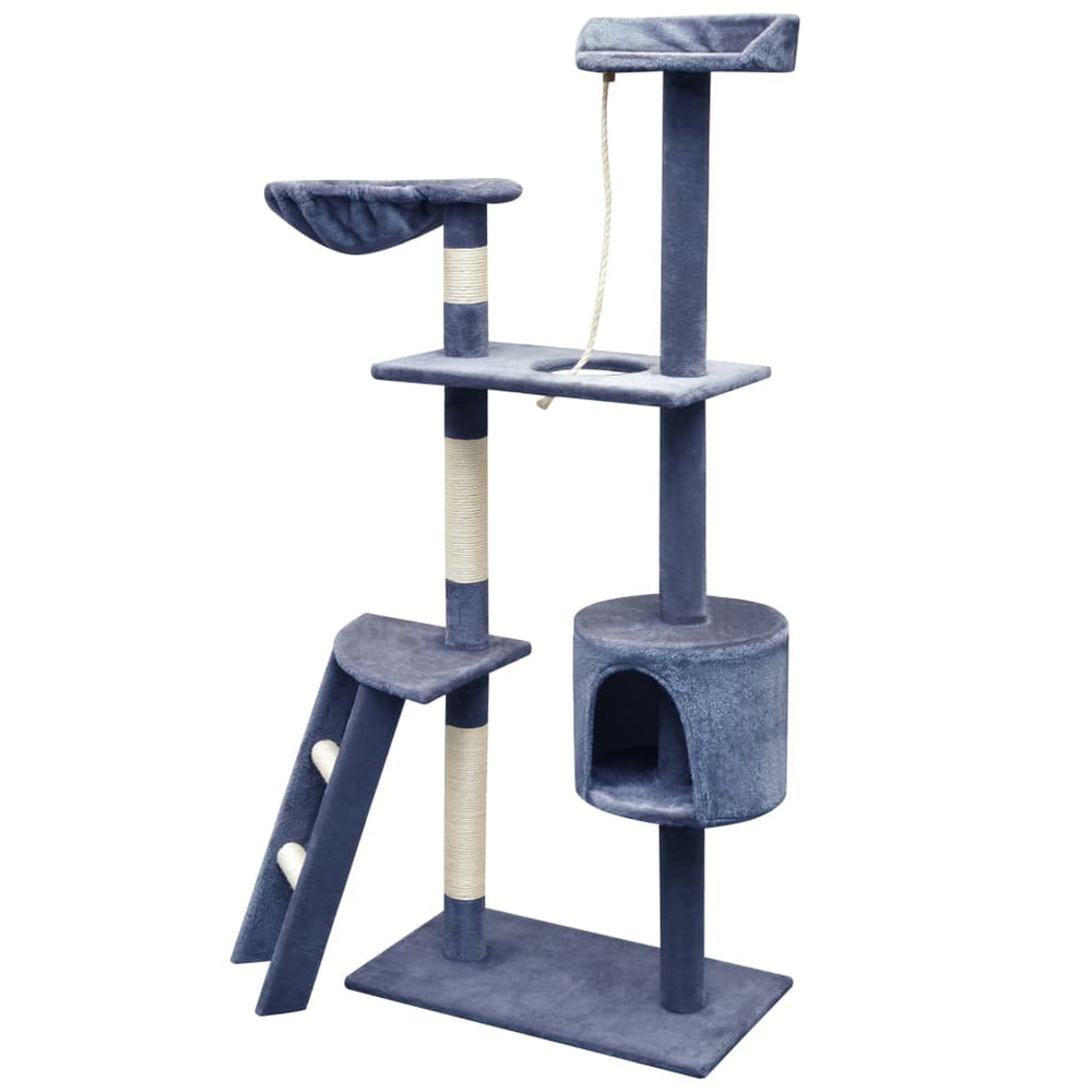 vidaXL Cat Scratching Tree Sisal 150 cm Dark Blue