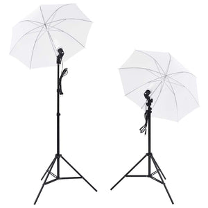 vidaXL Photo Studio Set: 5 Coloured Backdrops & 2 Umbrellas