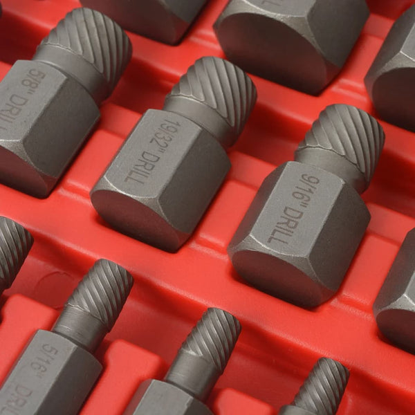 vidaXL 25-Piece Spline Screw Extractor Set Steel
