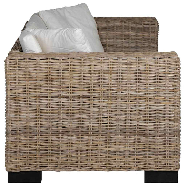 vidaXL 2-Seater Sofa Real Rattan