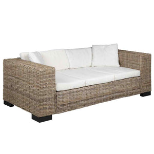 vidaXL 3-Seater Sofa Genuine Rattan