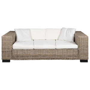 vidaXL 3-Seater Sofa Genuine Rattan