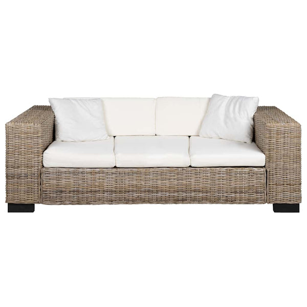 vidaXL 3-Seater Sofa Genuine Rattan