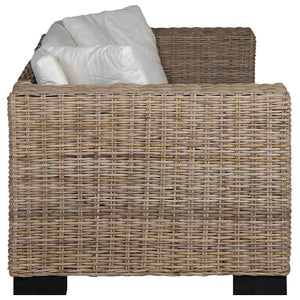 vidaXL 3-Seater Sofa Genuine Rattan