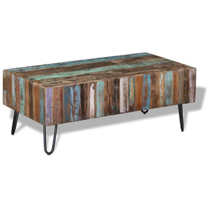 vidaXL Coffee Table Reclaimed Solid Wood 100x50x38 cm